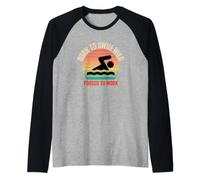 Wild Swimming Open Water Cold Swimmer Sea River Ocean Lakes Raglan Baseball Tee