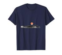 Wild Swimming Sumi-e Open Water Swimmer Minimalist Art T-Shirt