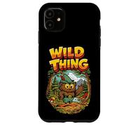 Wild Thing! Retro Woodsy Owl Give a Hoot Vintage Earth Day Case for iPhone 11