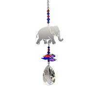 Wild Things Crystal Fantasies Indian Elephant Design Suncatcher - Mirror and Swarovski Crystal Hanging Rainbow Maker