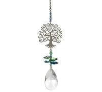 Wild Things Gifts Crystal Fantasy Hanging Suncatcher/Rainbow Maker + 38mm Almond - TREE OF LIFE - Embellished with Swarovski Crystals