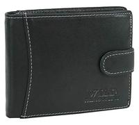 WILD THINGS ONLY !!! Men's Genuine Leather Wallet with RFID Protection, Black with Clasp, 2,5 cm (Dicke), Classic