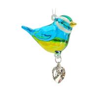 Wild Things Pretty Little Bird Glass Hanging Ornament Blue Tit