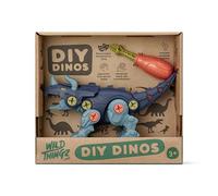 Wild Thingz DIY Dino - Triceratops Model with Screwdriver, Educational STEM Toy for Kids, Brown and Beige