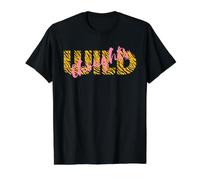 Wild Thoughts Tiger Print Pink Funny Value Graphic T-Shirt, Men, Black, S