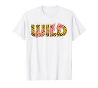 Wild Thoughts Tiger Print Pink Funny Value Graphic T-Shirt, Men, White, L