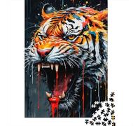 Wild Tiger Artistic Jigsaw Puzzle 1000 Piece Jigsaw Puzzle Paper for Adults 1000 Pieces Puzzle Game Relaxation Focus Home Decor 38x26cm/1000pcs