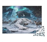 Wild Tiger-fantasy Creature Art 1000pc Jigsaw As Interlocking Puzzles Jigsaw Puzzles Snow Tiger That Are Impossible Hard Difficult Challenging for Home Decor Hobby 38x26cm/1000pcs