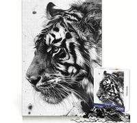 Wild Tiger Ink Painting 1000 Piece Jigsaw Puzzle for Teenagers Smart Training Cozy Pastime Flawless Cut Bday Surprise (38x26cm)