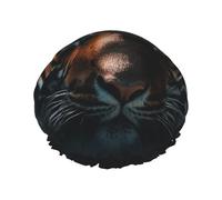 Wild Tiger Shower Cap Reusable Double Layered Bath Cap Waterproof Hair Cap with Elastic Band Bathing Hat Spa Salon Shower Hat for Women Men