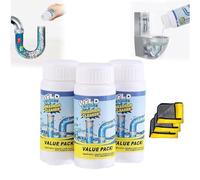 Wild Tornado Sink and Drain Cleaner, Powerful Sink Drain Cleaner, Pipe Dredge Deodorant Powder, Fast Foaming for Kitchen Toilet Pipeline, Safe for All Pipes, Powerful Cleaner Powder (3pcs)