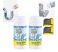 Wild Tornado Sink and Drain Cleaner, Powerful Sink Drain Cleaner, Pipe Dredge Deodorant Powder, Fast Foaming for Kitchen Toilet Pipeline, Safe for All Pipes, Powerful Cleaner Powder (2pcs)