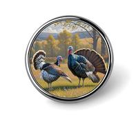 Wild Turkeys Backpack Pin Cute Brooch Decoration Brooches for Women Mens Lapel Pins for Suits Fashion Button Badges for Hat Backpacks Purses Jackets Shirt Suit Lapels-Circular