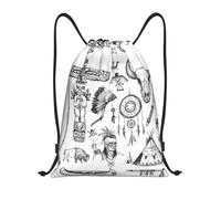 Wild West America Indiana Drawstring Backpack Lightweight Sports Drawstring Versatile Sport Gym String Bag For Beach Gym Climbing 39X46Cm