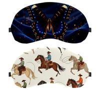 Wild West Cowboy Men Pattern 2-Pack Light-Blocking Soft Breathable Eye Masks with Eye Patches and Sleep Masks