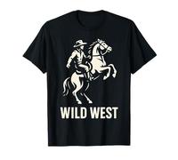 Wild West Cowboy Silhouette Rearing Horse Western Rodeo T-Shirt
