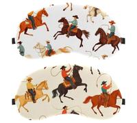 Wild West Cowboys with Horses Rodeo Vintage 2-Pack Light-Blocking, Soft, Breathable Sleeping Masks Blindfold Sleep Masks