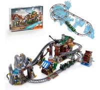 Wild West Gold Rush Roller Coaster Building Blocks, Compatible with LEGO | 1183PCS Interactive Building Toy for Kids & Adults with Smooth Track. Best Holiday Gift & Wild West Collectible.