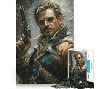 Wild West Gunslinger Jigsaw for Adults 1000 Pieces Think Skill Game High Precision Die Cut Entertaining Challenge for Spare Time (50x75cm)
