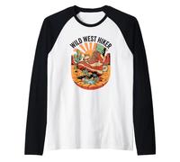 Wild West Hiker Hiking Adventure Desert Seeker Western Raglan Baseball Tee