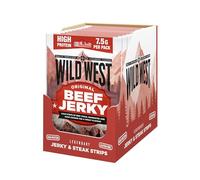 Wild West Original Beef Jerky 12 × 25g - High Protein Gluten Free Snack - No Added MSG - Ideal for Gym, Travel, Hiking & Everyday Energy