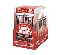 Wild West Original Beef Jerky 12 × 60g - High Protein Gluten Free Snack - No Added MSG - Ideal for Gym, Travel, Hiking & Everyday Energy