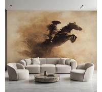 Wild West Photo Wallpaper, Horse Western Cowboy Wallpaper Mural, 390x260cm Wall Paper for Bedroom Living Room, Non-Woven Wall Mural Room Decor EL&D65