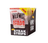 Wild West - Steak Strips - Original Flavour - High Protein Meat Snack - Box of 16 x 25 g Packs