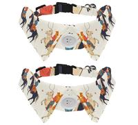 Wild Western Cowgirls Women with Horse Paws Dog Cat Collar, 2 Pcs Bow Tie Dog Collars with Plastic Buckle, Pet Bowtie for Girls Boys Small Medium Cat Puppy Kittern