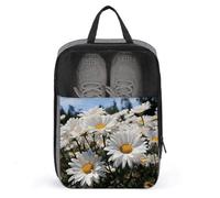 Wild White Daisies Shoe Bag Travel Shoe Organizer Water-Resistant Shoe Pouch with Zipper Sneaker Dust Bag, gray, One Size, Modern