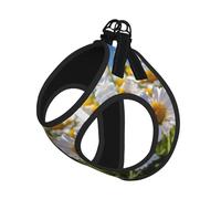 Wild White Daisy Flower Print Dog Harness Leash Set Reflective Pet Harness Puppy Vest Suitable Dogs Cats Small Breeds