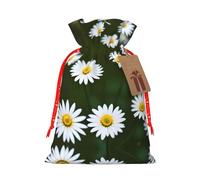 Wild White Daisy Flower Print Drawstring Pouch For Gifts,Reusable Adorable Gift Bags,Perfect For Jewelry And More