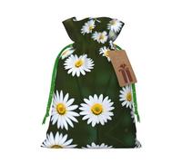 Wild White Daisy Flower Print Drawstring Pouch For Gifts,Reusable Adorable Gift Bags,Perfect For Jewelry And More