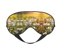 Wild White Daisy Flower Print Sleep Mask Silk-Like Eye Mask Sleeping Eye Mask for Women Men for Travel Sleep Relaxation