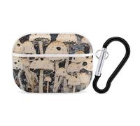 Wild White Mushrooms Compatible with Airpod Pro Case Cover Skin with Keychain