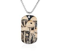 Wild White Mushrooms Metal Pendant Necklace Chain Personalized Graphic Jewellery