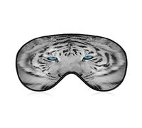 Wild White Tiger Sleeping Blindfold Mask Cute Eye Shade Cover with Adjustable Strap for Women Men Night