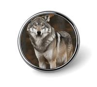 Wild Wild Gray Wolf Badge Holder Personalized Metal Button Pin Fashion Round Badge with Pattern Pin DIY Button Badges Exquisite Brooch Crafts Gift Clothes Decorative Pins