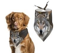 Wild Wild Gray Wolf Dog Bandana Triangle Dog Scarf Washable Polyester Dog Bibs Cute Pet Bandana for Medium Large Dogs Puppy and Cats