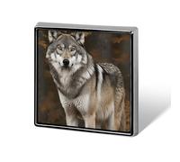 Wild Wild Gray Wolf Lapel Pin Brooches Square Fashion Brooch Pin Cute Button Badges Alloy Button Pins Enamel Pins Metal Pinback for Hat Shirt Clothing Bags