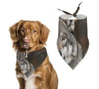 Wild Wild Gray Wolf Pet Scarf Adjustable Pet Accessories Triangular Scarf Washable Floral Print Puppy Bib Bandana Stylish Comfortable Cat Scarves for Holiday Scarfs