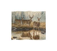 Wild Wings Autumn Reflections 2 Silky Touch Super Soft Throw Blanket 152 X 127 cm in White Wild Wings White 152 X 127 cm