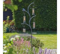 Wild Wings Bird Feeding Station With Water Dish, Feed Tray, Suet Cake Holder, 1 Peanut & 2 Seed Hanging Feeders - H240 X W58Cm