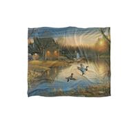Wild Wings Ducks On The Lake Silky Touch Super Soft Throw Blanket 152 X 127 cm in White Wild Wings White 152 X 127 cm