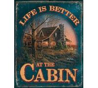 Wild Wings Life is Better at the Cabin Scenic Tin Sign by Terry Redlin