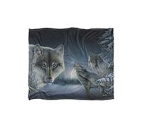 Wild Wings Midnight Wolves 2 Silky Touch Super Soft Throw Blanket 152 X 127 cm in White Wild Wings White 152 X 127 cm