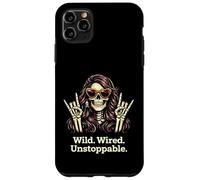 Wild Wired Unstoppable Rock Girl Skeleton, Rock'n Roll Party Case for iPhone 11 Pro Max