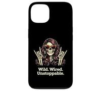 Wild Wired Unstoppable Rock Girl Skeleton, Rock'n Roll Party Case for iPhone 13