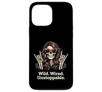 Wild Wired Unstoppable Rock Girl Skeleton, Rock'n Roll Party Case for iPhone 13 Pro Max