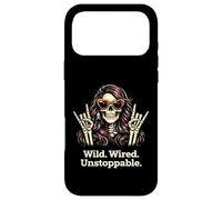 Wild Wired Unstoppable Rock Girl Skeleton, Rock'n Roll Party Case for iPhone 17 Pro Max